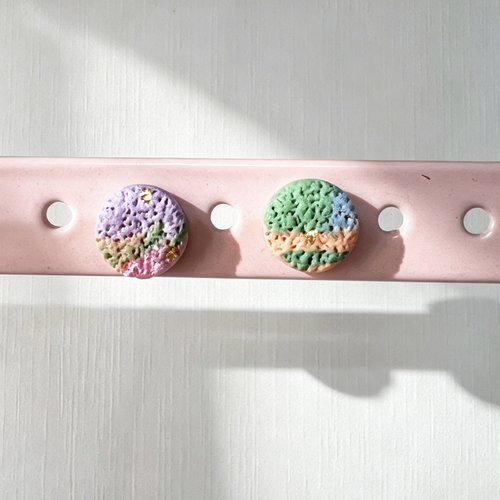 Puces rondes – pastel texturé / lavande & menthe - alba