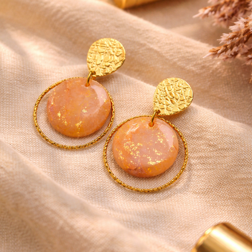 Boucles soleil d'or - boucles d'oreilles statement faites main