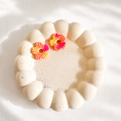 Pampilles fleur corail sunset – bijou interchangeable en pâte polymère