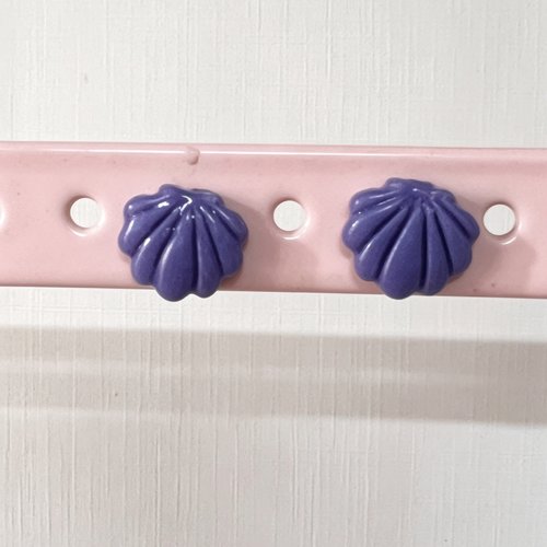 Puces coquillage – bleu - camille