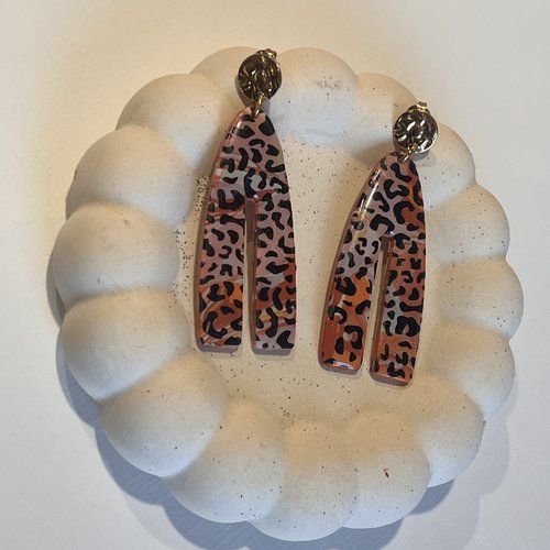 Boucles d'oreilles longues léopard