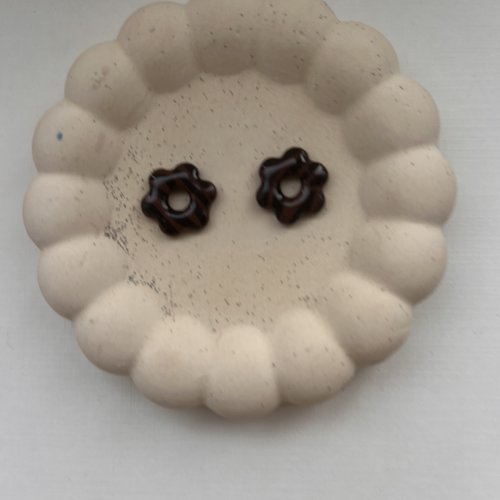Pampille fleur zébrée marron (vendue seule)