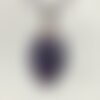 Corail violet/rose pendentif pierre sur collier cordonnet noir ou violet en coton ciré 45/50 cm