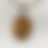 Agate veinée pendentif pierre sur cordonnet beige ou noir en coton ciré 45/50 cm homme femme