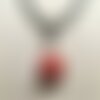 Corail rouge 14mm pendentif sur cordon noir ou rouge 45/50cm homme femme