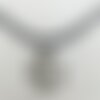 Ancre de marine pendentif argenté cordonnet coton ciré noir 45/50cm homme femme