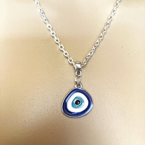 Pendentif porte bonheur grec tendance collier chaîne 45/50 cm bijou homme femme