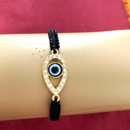 Bracelet porte bonheur, grec, réglable tendance coton tressé noir délicat bijou homme ou femme