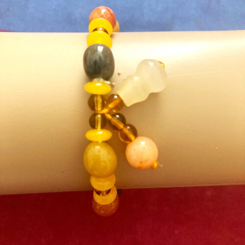 Bracelet agate mauvais oeil avec pendants agate tendance bijou homme