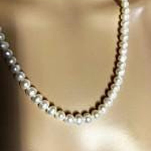 Collier perles de culture d'eau douce baroque blanches 52 cm ou 47 cm bijou femme