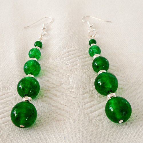 Boucles d´oreilles "l´espoir" jade véritable vert