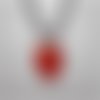 Collier coeur jaspe rouge  de 3 cm