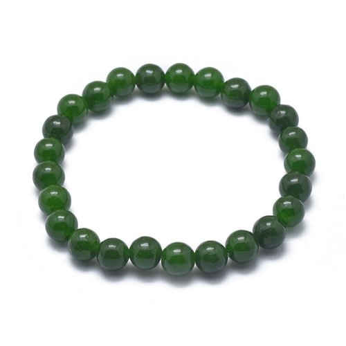 Bracelet jade véritable vert élastique