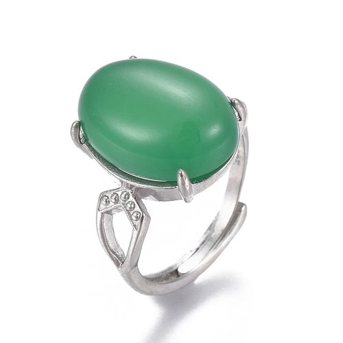 Bague jade vert réglable à votre doigt