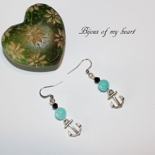 Boucle d'oreille en perle jade de malaisie
