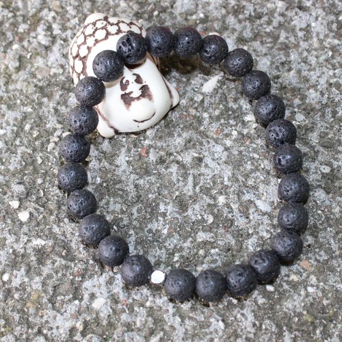 Bracelet de pierre de lave homme