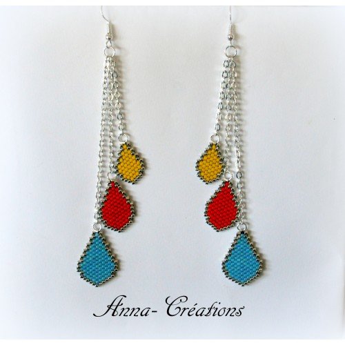 Boucles d'oreilles tissées gouttes