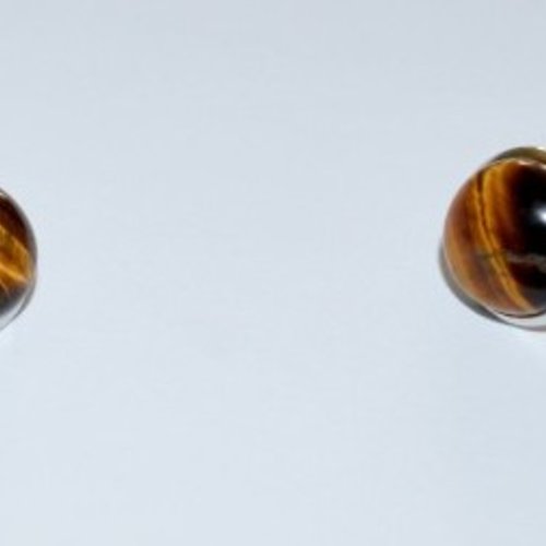 Boucle d oreille clips cabochon "œil de tigre "