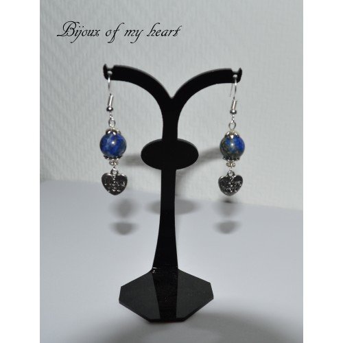 Boucle d'oreille en perle lapis lazuli