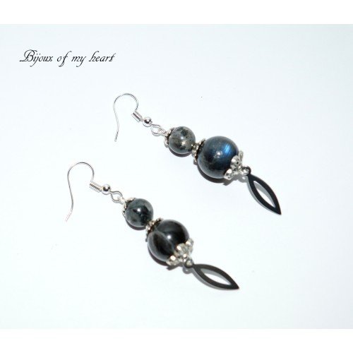 Boucle d'oreille labradorite