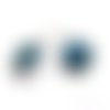 Boucles d'oreilles cabochons cristal swarovski, boucles d'oreilles argent 925 et cristal bleu