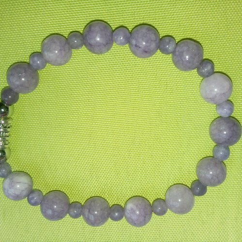 Bracelet  agate violette claire