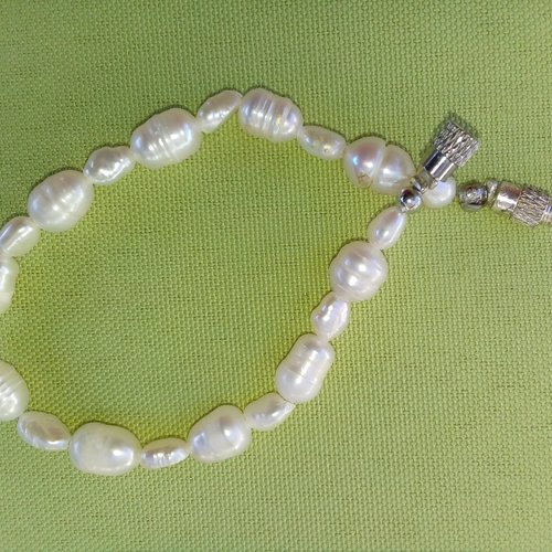 Bracelet, 17cm,perles de culture