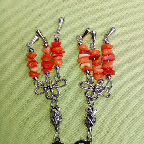Boucles d'oreilles corail