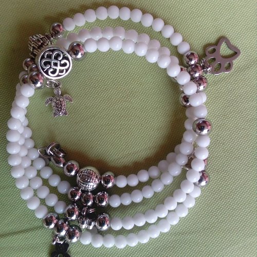 Bracelet agate blanche