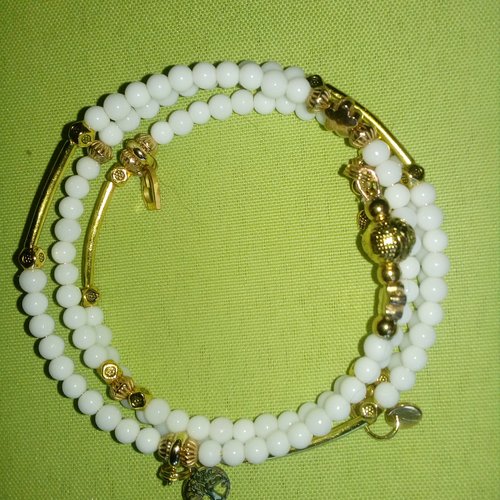 Bracelet avec agate blanche