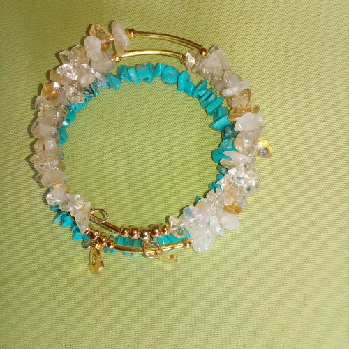 Bracelet citrine et turquoise