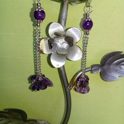 Boucles d'oreilles, amétiste