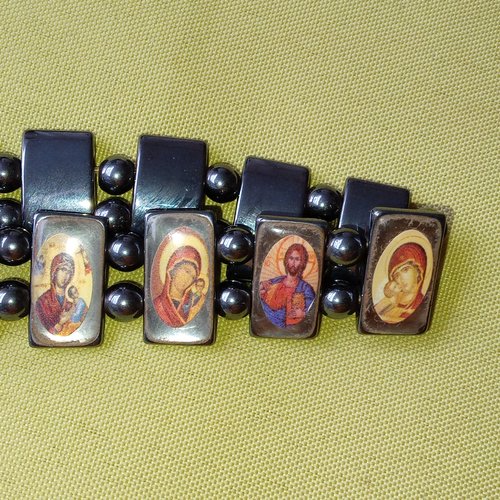 Bracelet hématite, icônes.