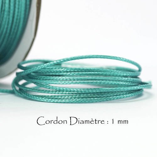 5 mètres de Fil Coton Ciré VERT IRLANDAIS Epaisseur 1 mm