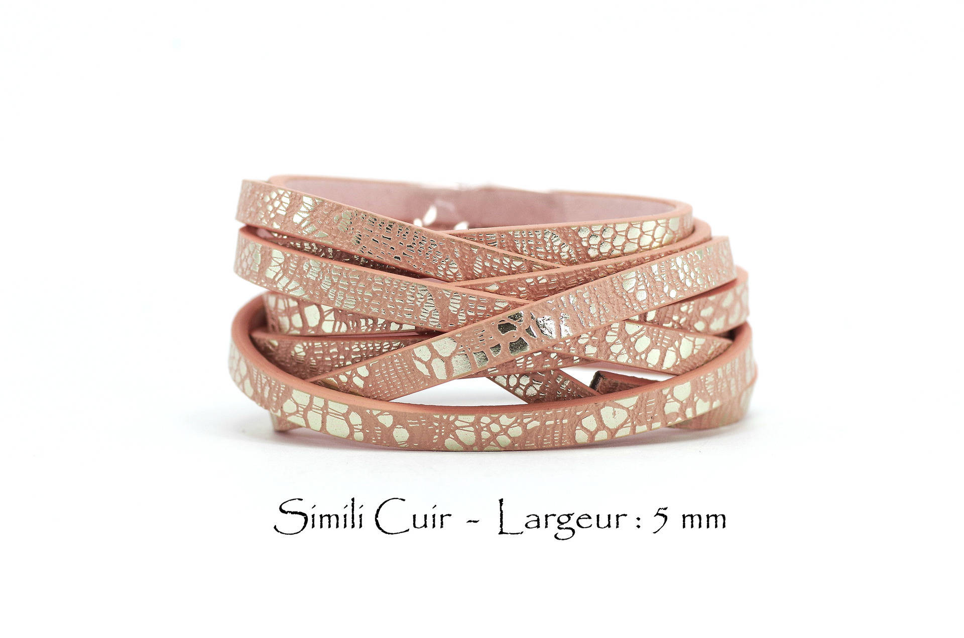5 mètres rose en cuir véritable cordon 2mm
