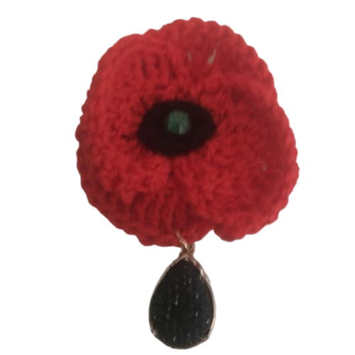 Broche coquelicot au crochet