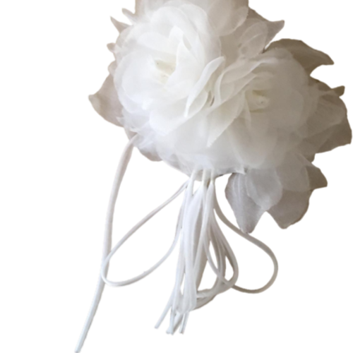Broche mariage roses en organza