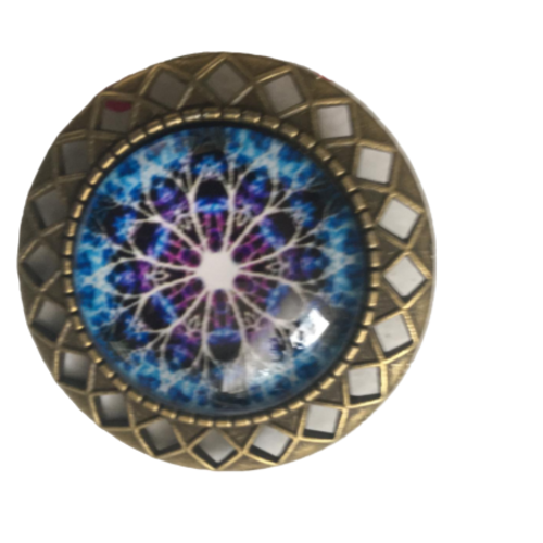 Broche mandalas bleu