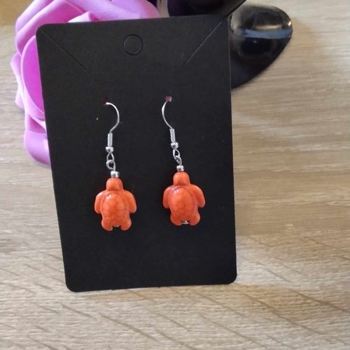 Boucles d'oreilles tortue orange