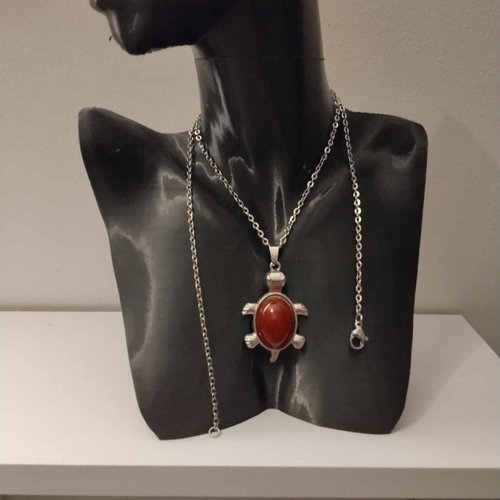 Collier tortue, pierre naturelle