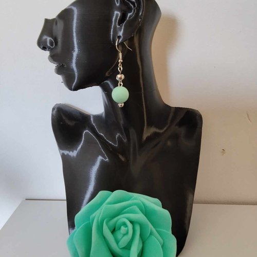 Boucles d'oreilles,boule, vert