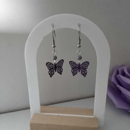 Boucles d'oreilles papillon, inoxydable