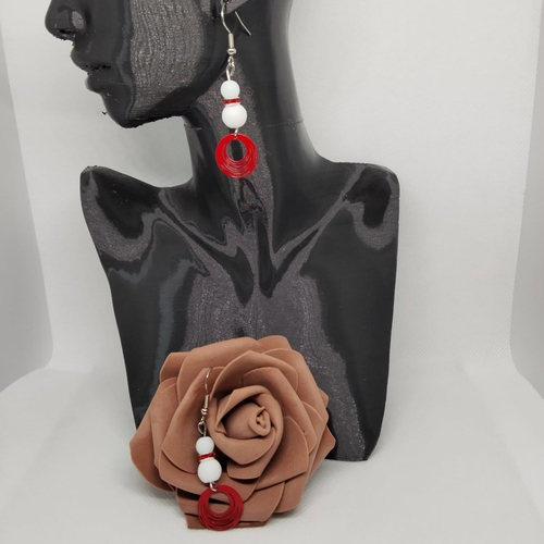 Boucles d'oreilles cercle, perles