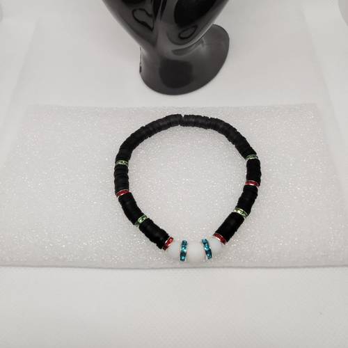 Bracelet heishi, strass