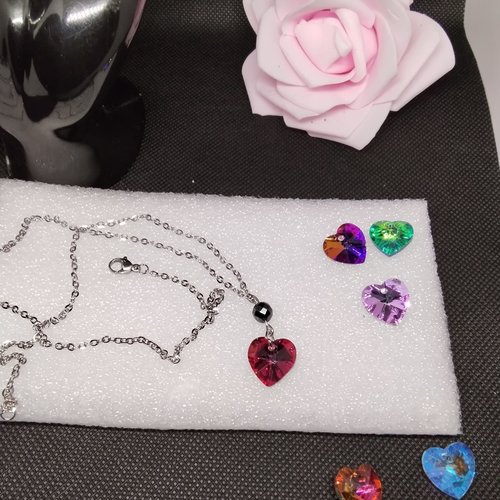 Collier coeur, inoxydable.