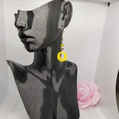 Boucles d'oreilles cercles, jaune