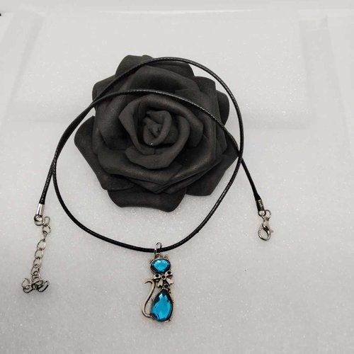 Collier pour enfants, chat bleu