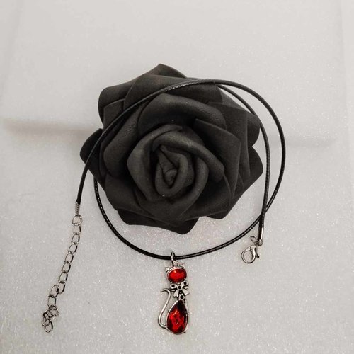 Collier pour enfants, chat rouge