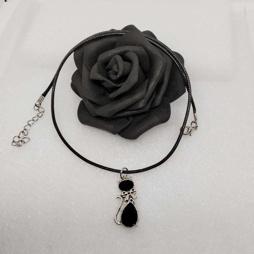 Collier pour enfants, chat noir