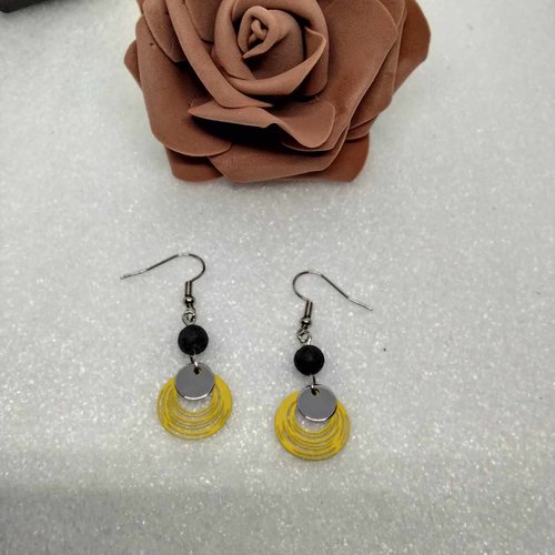 Boucles d'oreilles cercle, jaune